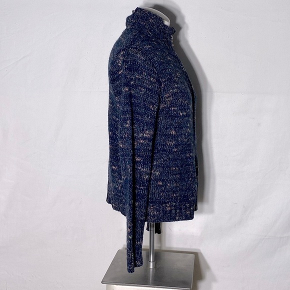 Vintage Sonoma Jean Company Navy Blue Confetti Knit Full Zip Mock Neck S - Picture 10 of 12